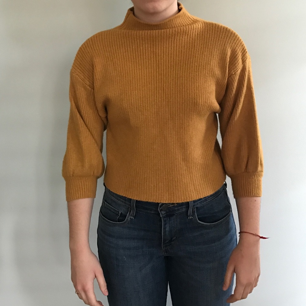 Mustard yellow turtleneck sweater